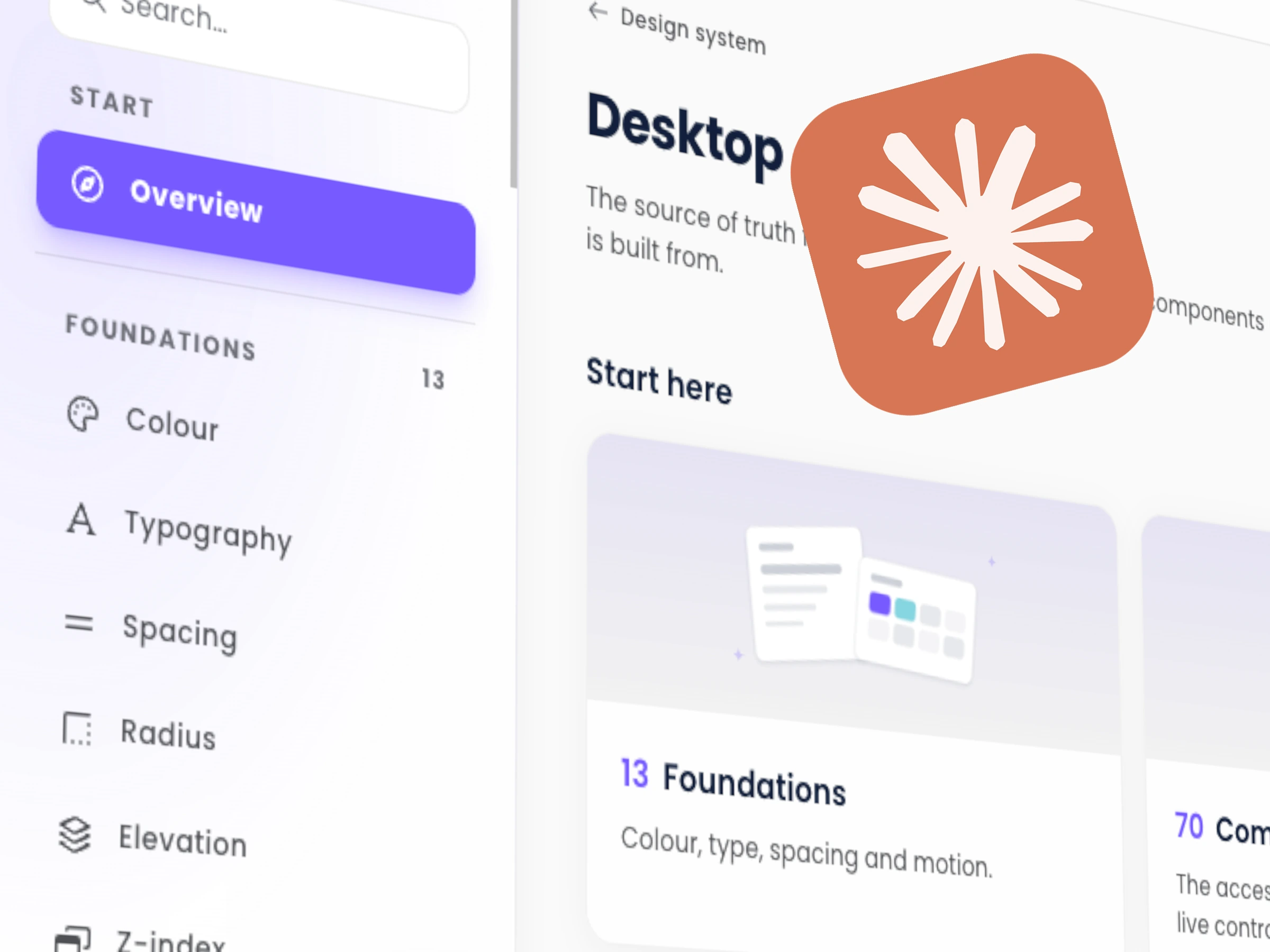 The Purple Design documentation site, open on the foundations index